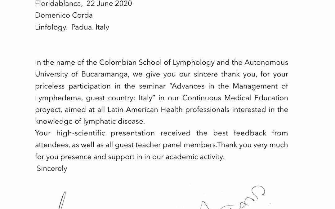 Ringraziamento al dottor Domenico Corda